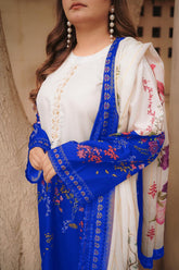 Front And Back Allover Digital Printed With Adda Handwork On Shirt With Flapper And Printed Dupatta Cord Set 3Pcs😍